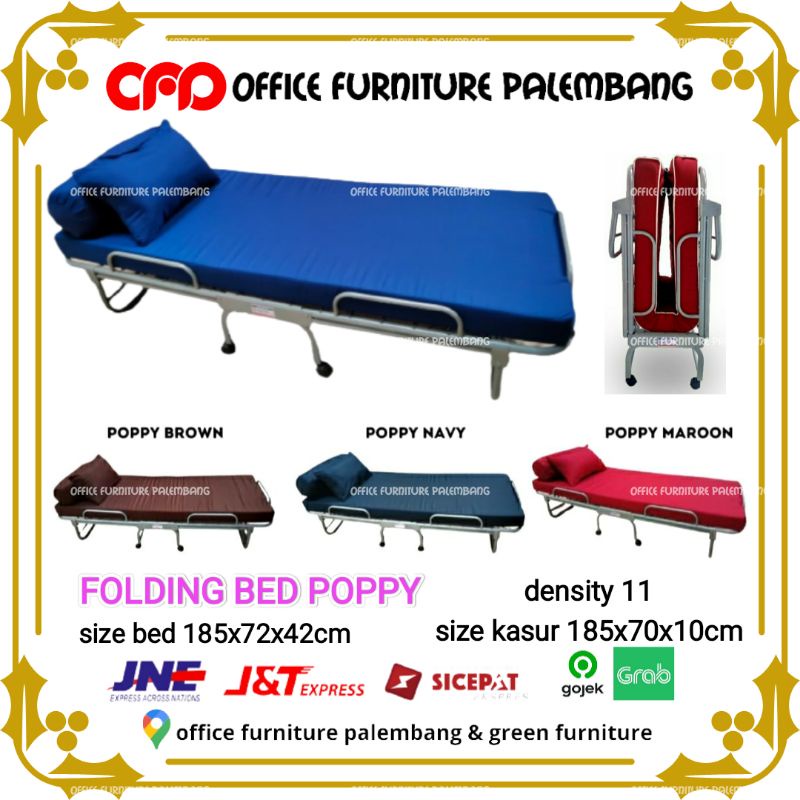 (cargo) matras busa folding bed poppy ranjang besi lipat extra bed ranjang rumah sakit kasur matras