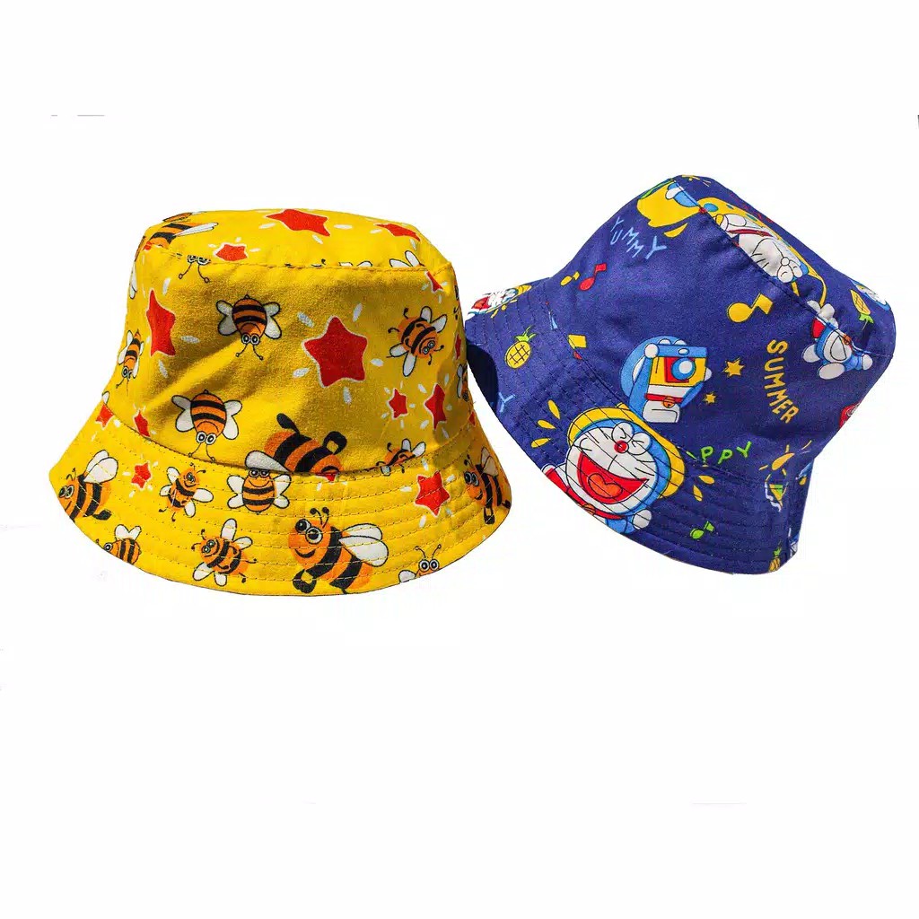 TOPI ANAK PEREMPUAN KEKINIAN MOTIF KARTUN DORAEMON UMUR 2-10 TAHUN KIDS KOREA CAP IMPORT A5