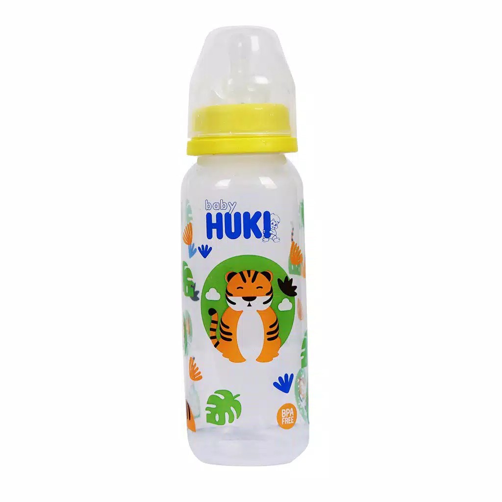 HUKI Botol PP SP Round 240ml /  Botol Susu Huki Nipple Gepeng 240ml