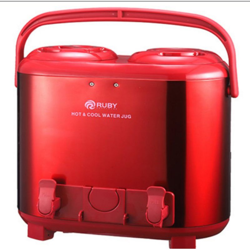 Dispenser Air Double Water Tank Stainless Ruby 15 Liter Red / water jug doubel tahan panas dingin