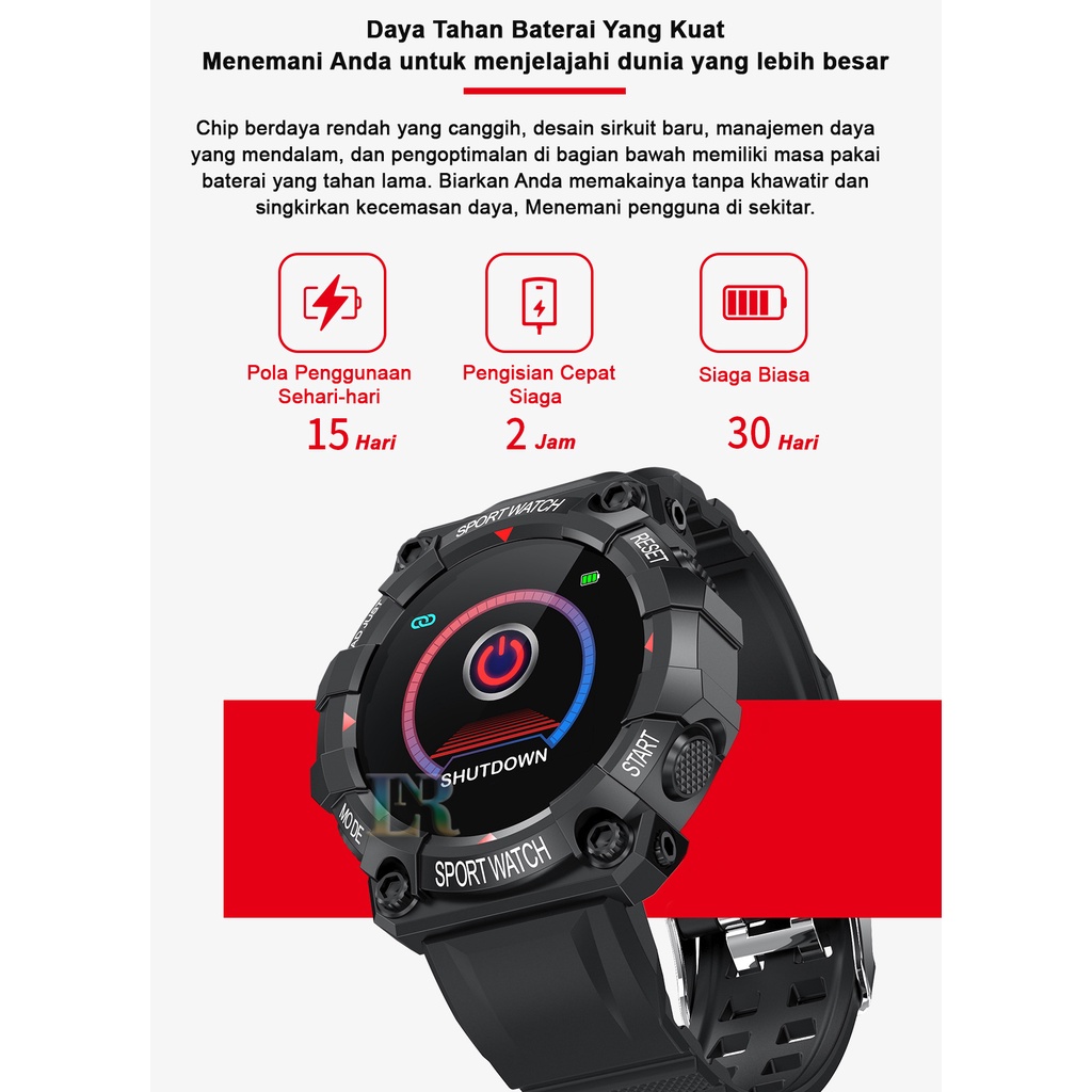 Smartwatch Layar 1.3inci Bluetooth Apk Version Sport Edition IP67 Anti Air dan Anti Debu Smartband Jam Tangan Pintar Deteksi Detak Jantung Untuk Olahraga Berlari Bersepeda Mendaki Support Android dan Iphone