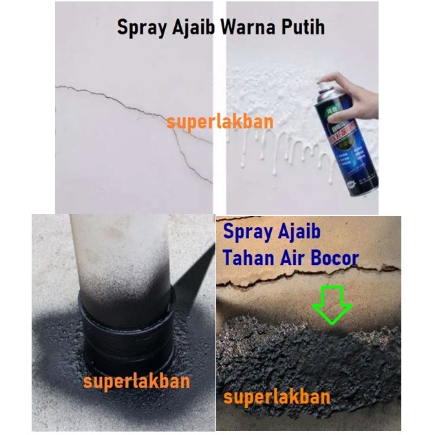 Spray Anti Bocor Ajaib 700ML Waterproof Leak Proof Spray Solusi Bocor Rembes Retak Dinding Pipa Serbaguna