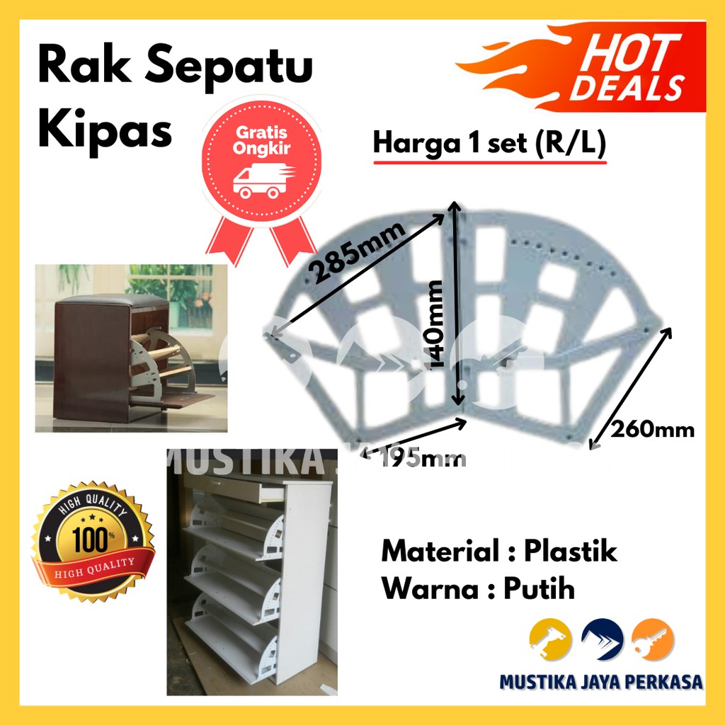 Rak Sepatu Kipas Plastik Putih Serbaguna Murah