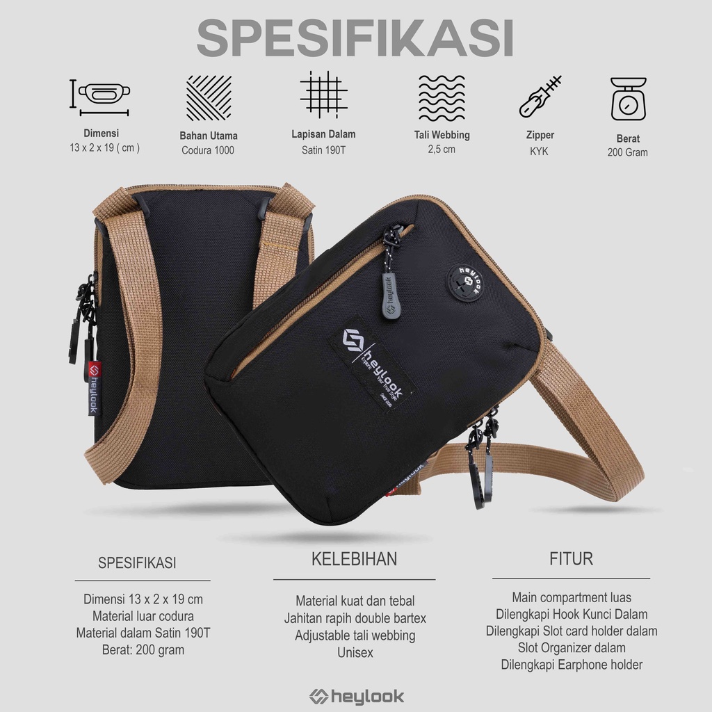 Tas Selempang Pria Mini Sling Bag Slempang Bahu Kerja Distro Murah Promo Tas Bahu Cowok Stylish