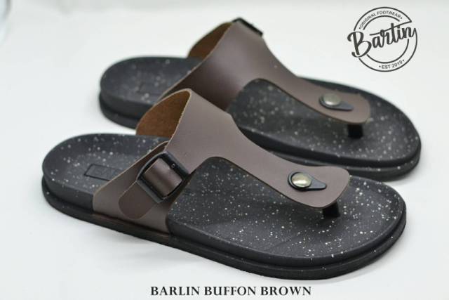 BUFFON BROWN - BARLIN FOOTWEAR | Sandal Jepit Pria Casual Harian Santai Original Murah  Awet Kuat