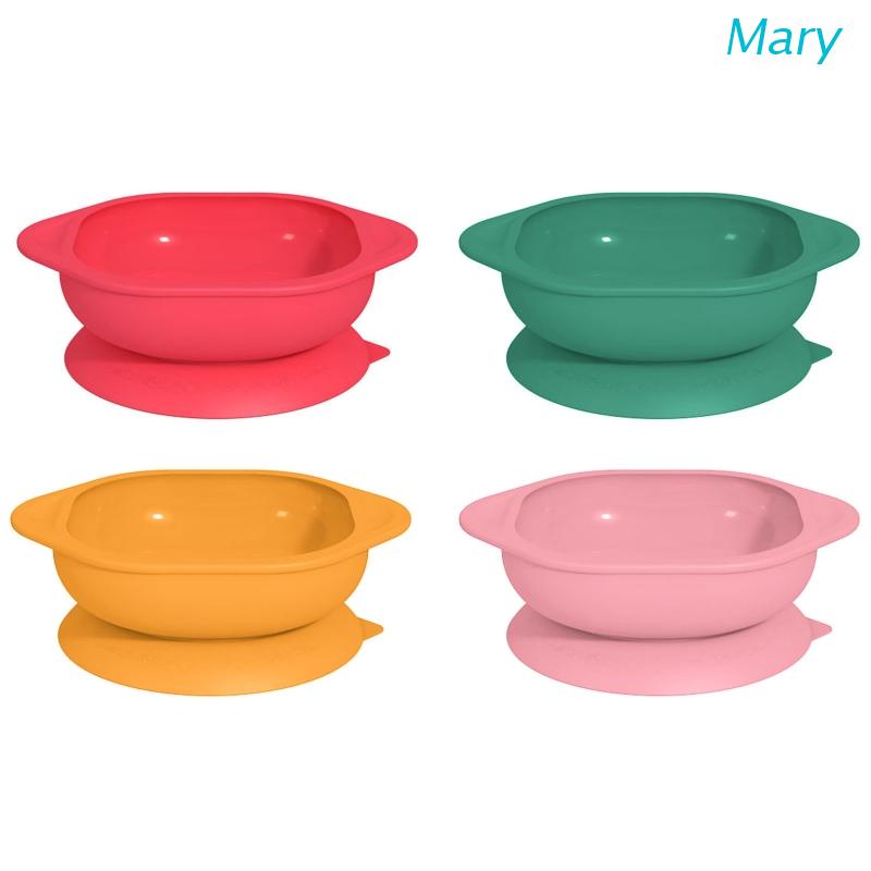 Mary Mangkok Makan Bayi Newborn Bahan Silikon Bebas BPA Warna Polos