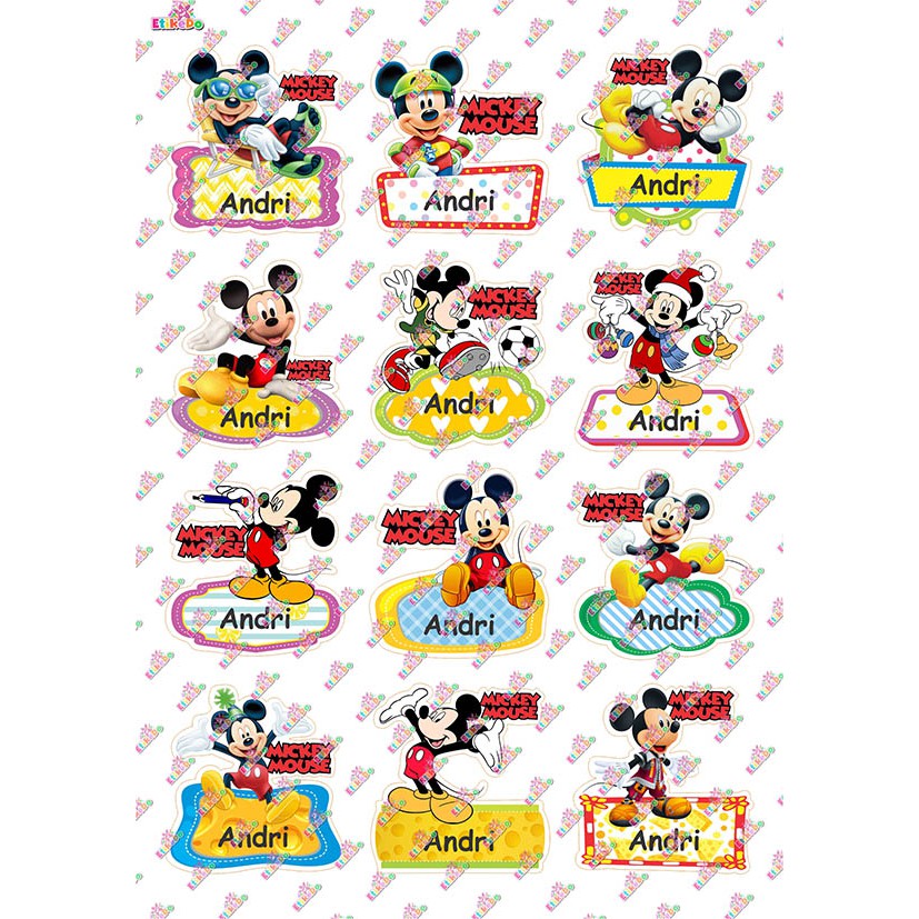 

LABEL NAMA MICKEY MOUSE 48 STIKER-ANTI AIR/ROBEK/LUNTUR-2 Nama MM1L2