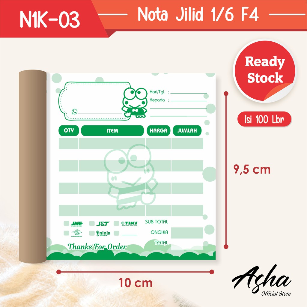 

[100 lembar] NOTA OLSHOP KOSONGAN 1 PLY N1K- 03