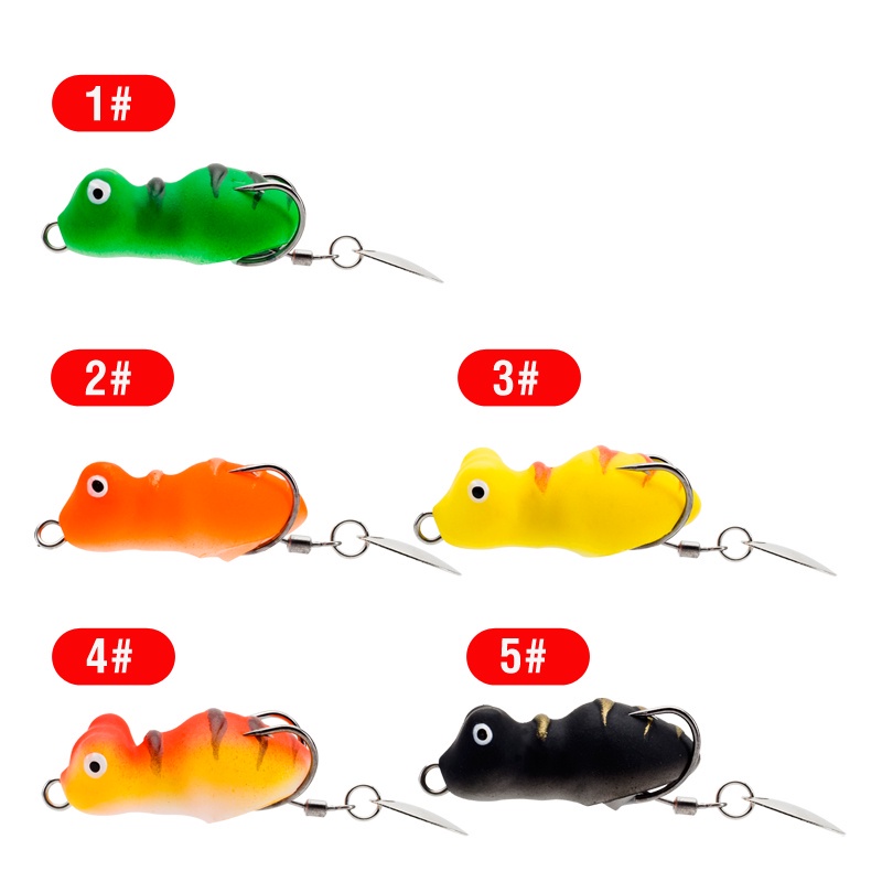 1pc Umpan Pancing Softlure Bentuk Katak Mata 3D 5 Warna Ukuran 4cm / 5g