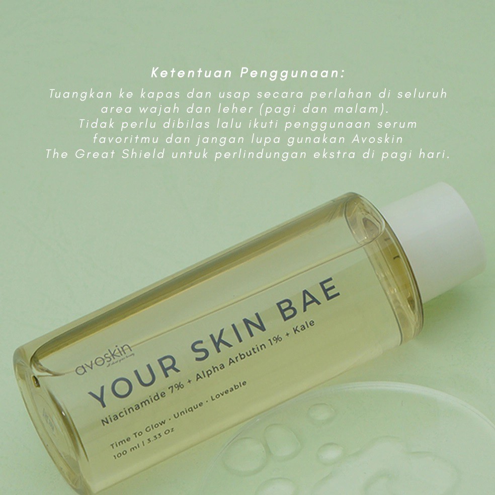 Avoskin Your Skin Bae Toner Niacinamide 7% + Alpha Arbutin 1% + Kale