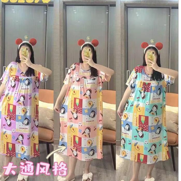 {MAN.11Au22х} Daster Jumbo Wanita Dress Korea Baby Doll LD 120 Piyama Import Korean Style