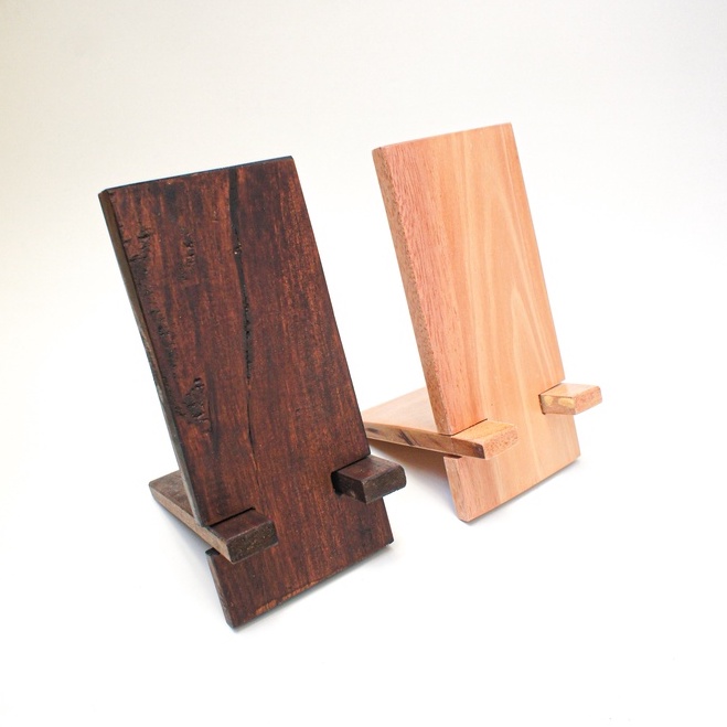 Wooden Phone Holder Stand Penyangga Dudukan HP Kayu Smartphone Kayu
