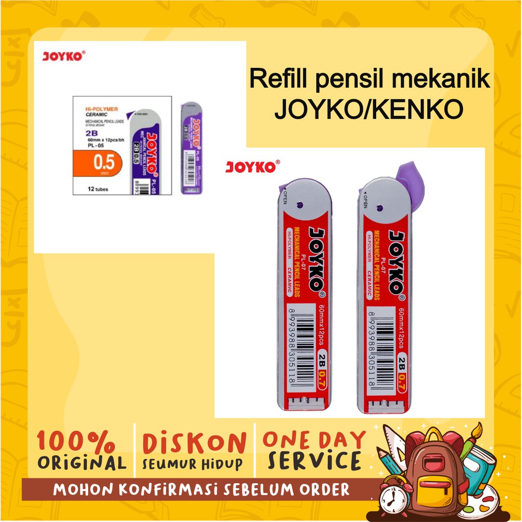 

REFILL / ISI PENSIL MEKANIK 0.5 / 0.7 / 2.0 MM JOYKO KENKO
