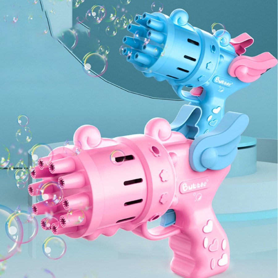 BUBBLE PISTOL GATLING GUN ELECTRICK GUN BUSA SUPER BANYAK DOLPHIN MUSIC LAMPU