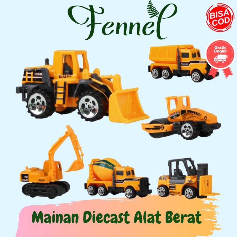 Mainan Mobil-Mobilan Truck Konstruksi Diecast Anak 6 PCS TH735