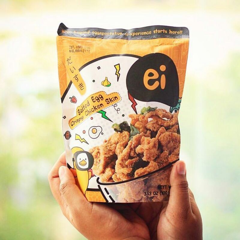 Jual Keripik Kulit Ayam Crispy EI SALTED EGG Chicken Skin Indonesia