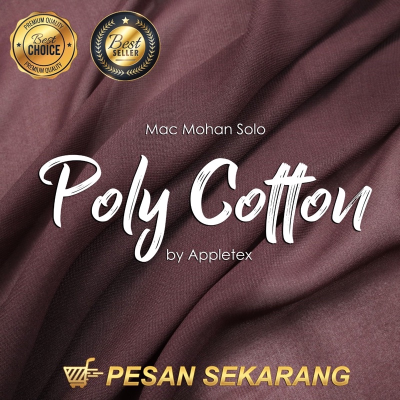 [BEST SELLER] KAIN HIJAB POLYCOTTON BY APPLETEX DOUBLE HYCOUNT ORIGINAL UNTUK PASHMINA SQUERE HIJAB HITZ KEKINIAN TERMURAH POLIKATUN DHY FINNE 44”