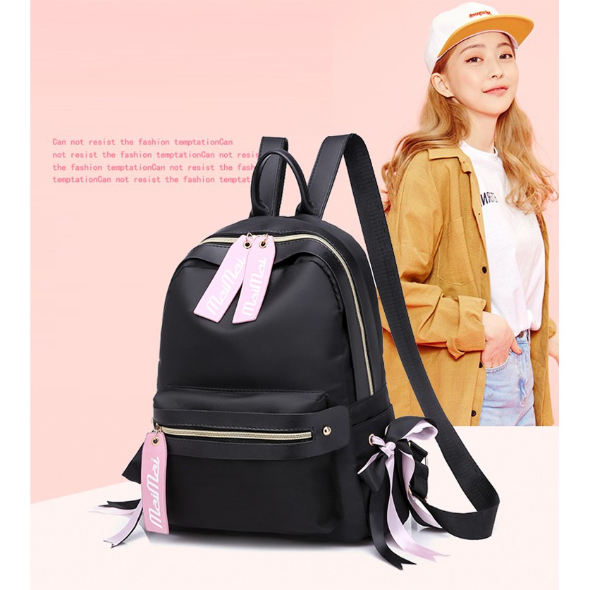 HOT PROMO RANSEL MINISO PLAT TAS PUNGGUNG WANITA SIMPLE BACKPACK SEKOLAH KULIAH rubi IMPORT MURAH