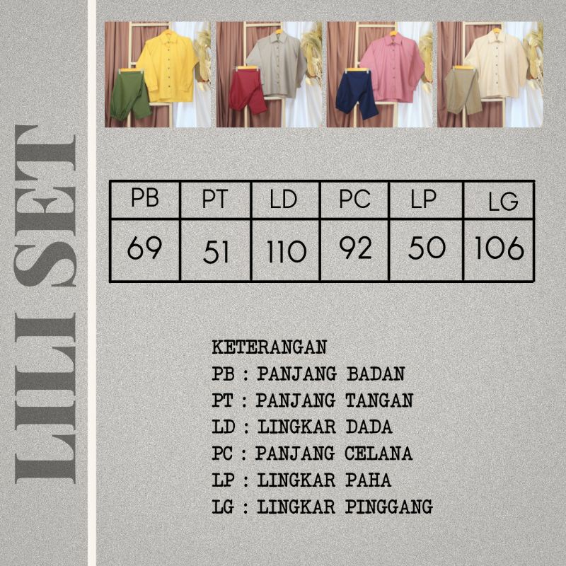 LILI SET - setelan one set kemeja  rami busui formal wanita perempuan cewe lucu murah