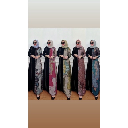 SALE gamis New Lusy motif Batik warna merah