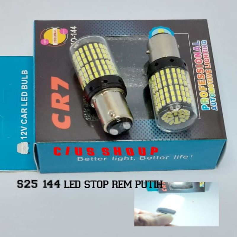 LAMPU LED STOP REM S25/T20 144 LED CR7 MODE REDUP TERANG NO KEDIP SUPER TERANG UNTUK MOTOR DAN MOBIL