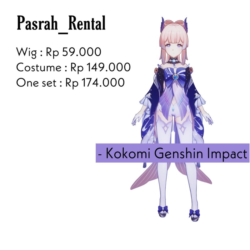 SEWA RENTAL KOSTUM / COSPLAY KOKOMI GENSHIN IMPACT