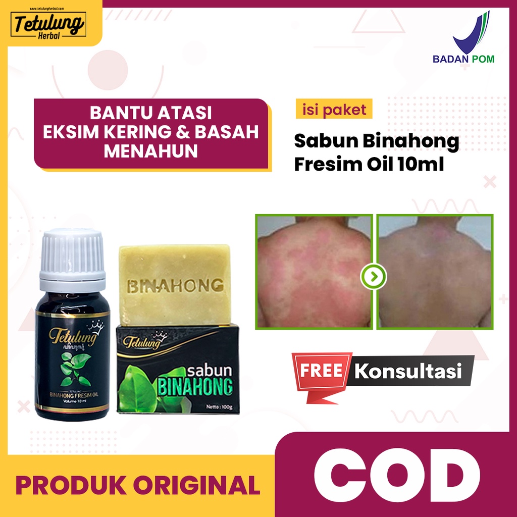 Obat Gatal Kulit Eksim Kering Menahun Ampuh - Sabun Binahong &amp; Fresim Oil Binahong BPOM