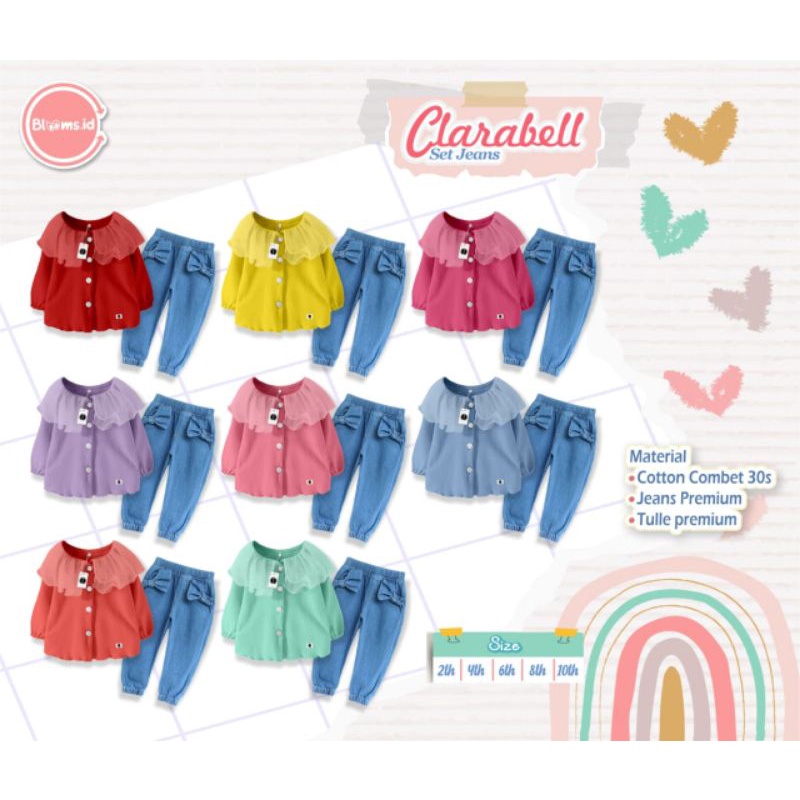 Setelan Anak Perempuan 2-10th / CLARABELL SET JEANS BLOOMS.ID