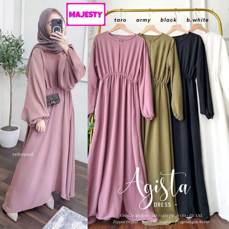 Agista Dress by Majesty Gamis Lengan Balon Best Seller