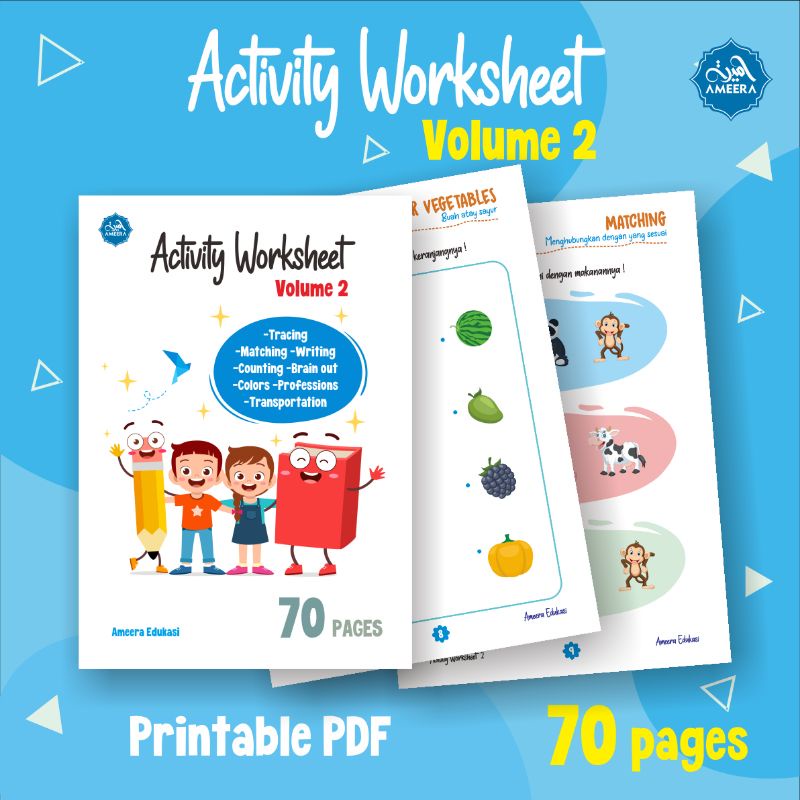 (Bentuk PDF) Activity Worksheet volume 2. Lembar aktifitas anak Paud/ Balita 2-5 tahun