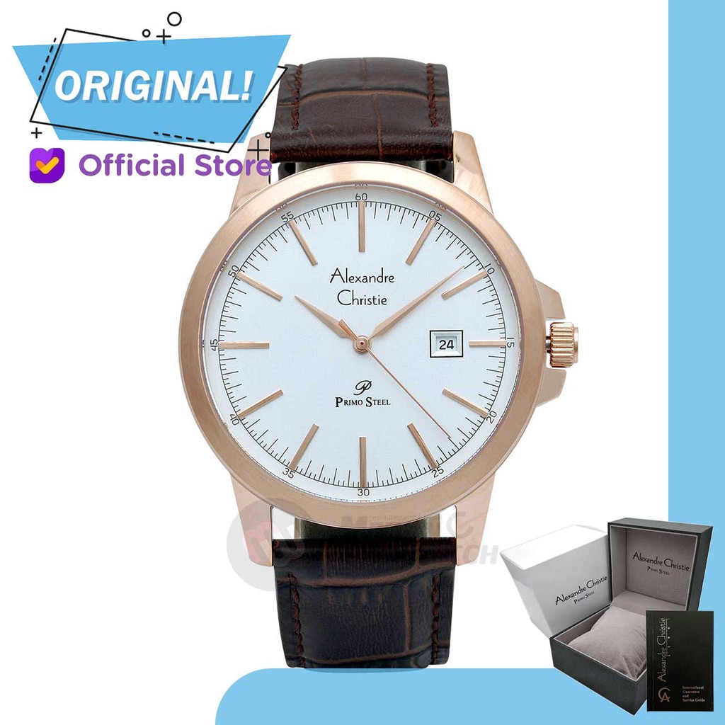 Jam Tangan Pria Analog Alexandre Christie 1008MD AC1008 AC 1008 MD 1008 MDLRGSL Original Garansi Res