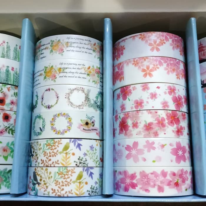 

washi tape sakura jepang flower soft /selotip