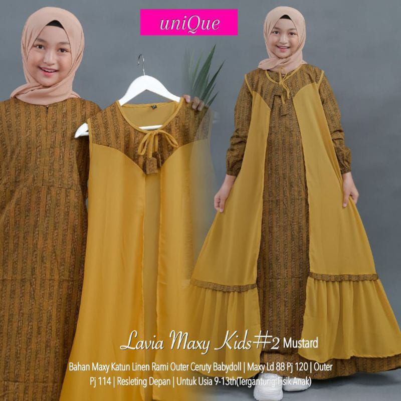 Baju Gamis Anak Perempuan Katun Set Outer Ceruty