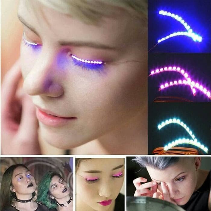 Termurah Bulu Mata LED Unik Eyelash Lampu Disko Party 7 Warna