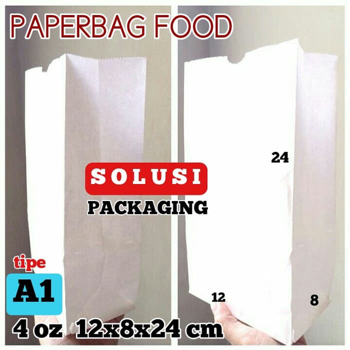 

KEMASAN PAPERBAG FOOD 4OZ PUTIH/KANTONG MAKANAN/TAS KERTAS