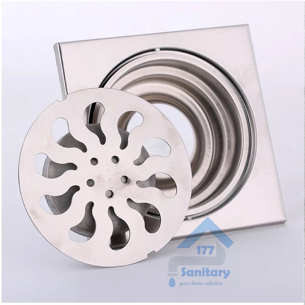 Saringan Got Stainless 5 inch gede Murah AX- Floor Drain Stenlis saringan air kamar mandi pembuangan strainer /F10