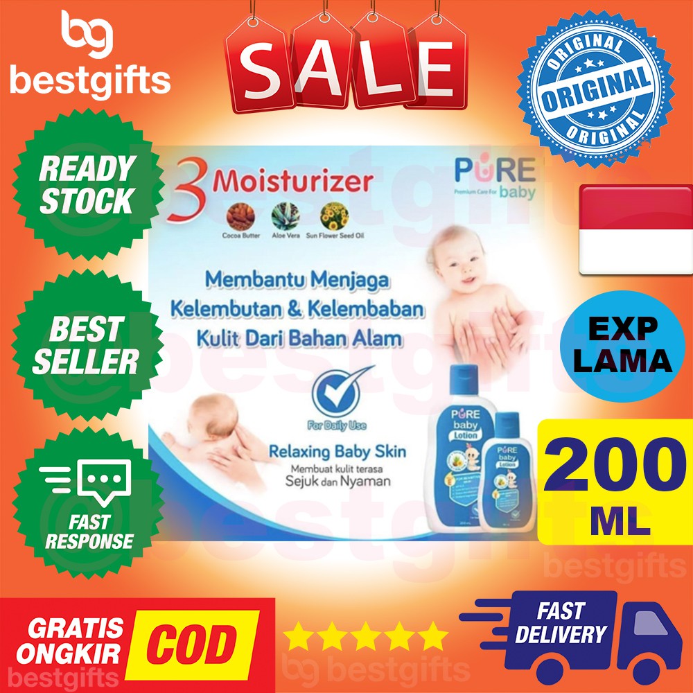 PURE BABY KIDS PUREBABY PUREKIDS BODY LOTION 200 ML PELEMBAB KULIT CREAM KRIM BADAN BAYI ANAK 200ML