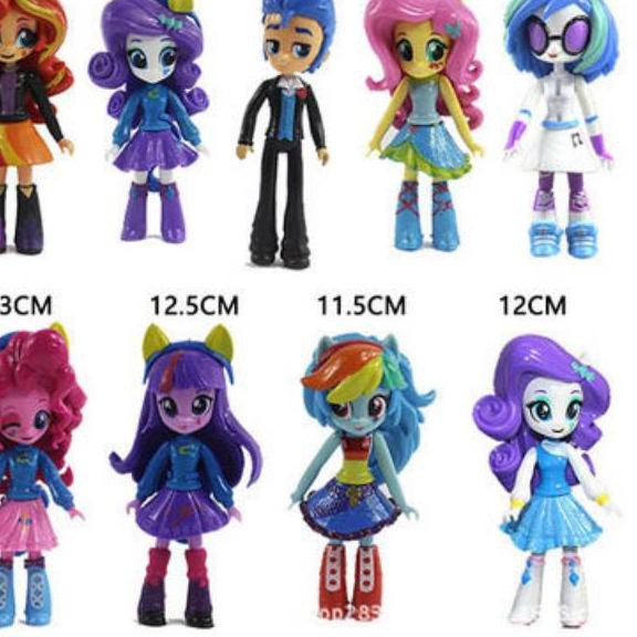 Paling Dicari - Action Figure / Mainan Miniatur My Little Pony Equestria Girls set isi 9 Rainbow Das