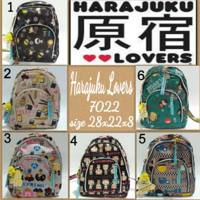 Tas backpack harajuku lovers ransel minni tas lucu