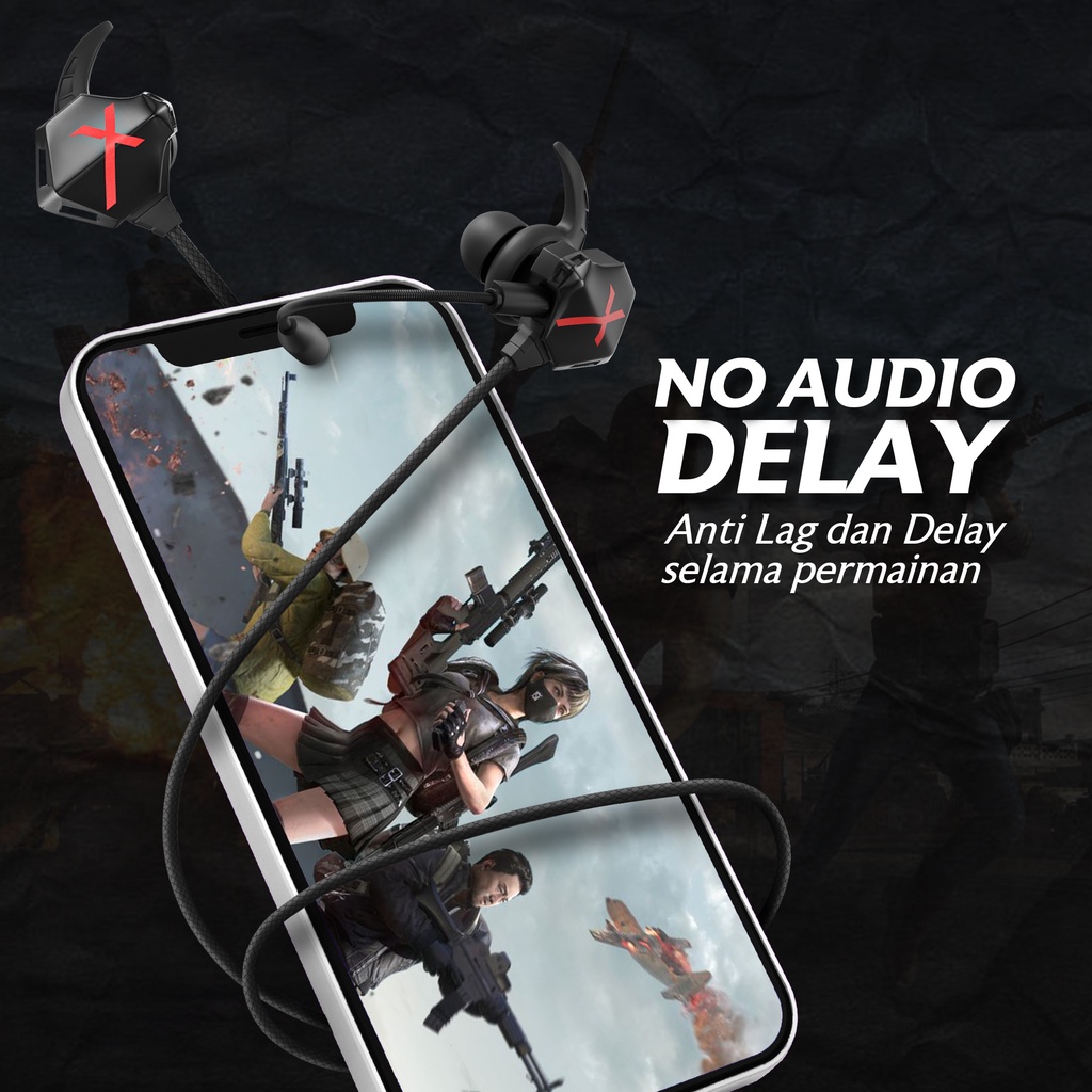 Headset Gaming JETEX HX10 Earphone Gaming Mic  - Garansi 2 Tahun Rusak Tukar Baru