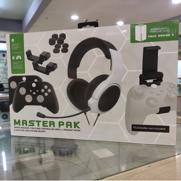 Master Pak Xbox Series X S Headset Phone Clip Holder Silicon Caps Grip Complete Set Aksesories