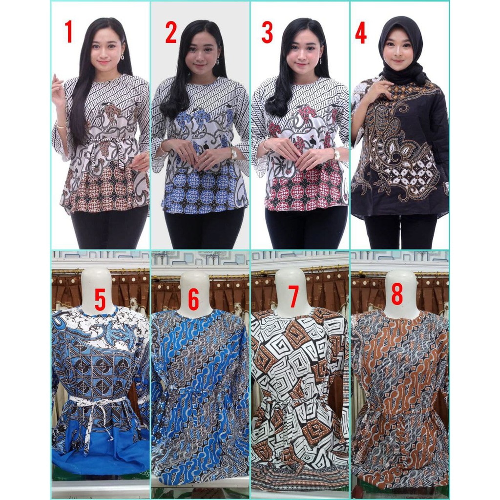 Atasan Batik/ Blus Kantor Seragam Resepsian pelandang Hajatan dengan M L XL XXL COD murah pekalongan