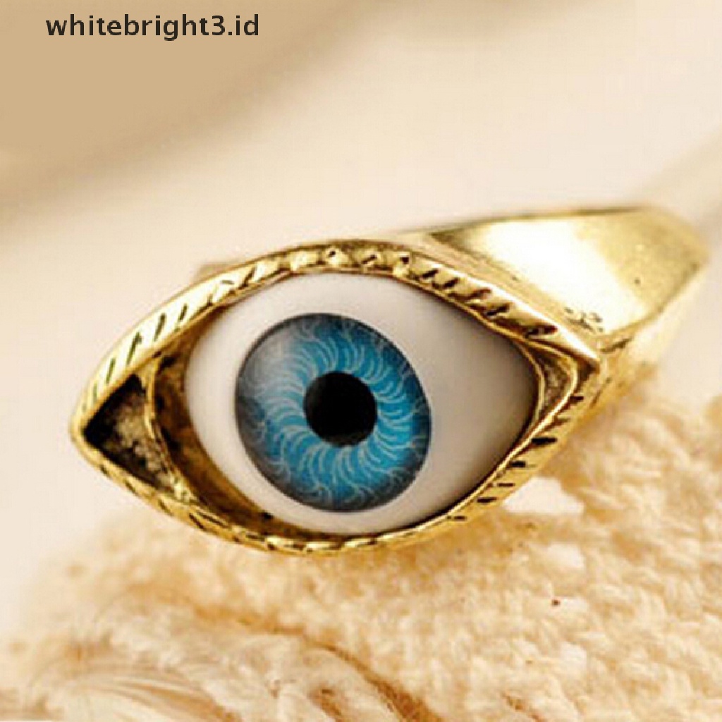 (whitebright3.id) Cincin Bentuk Mata Vampire Gaya Punk / Gothic / Retro / Vintage Untuk Wanita