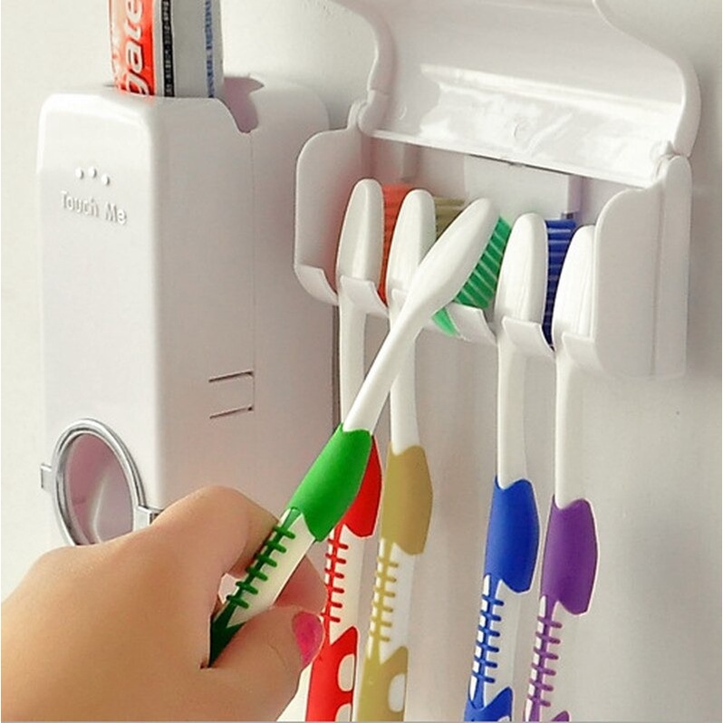 [ BISA COD ] Dispenser Odol Dan Tempat Sikat Gigi Toothpaste Dispenser Alat Pencet Odol Otomatis