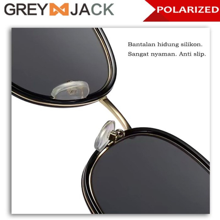 misi- Grey Jack Kacamata Sunglasses Polarized AntiUv Metal+TR90 Kotak 8070