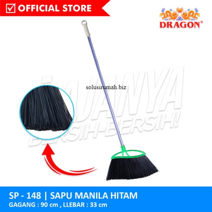 Sapu Manila Hitam Dragon plastik pvc nilon