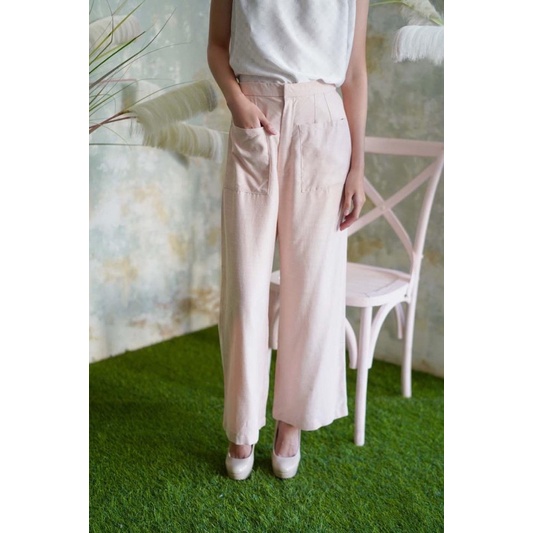 NOVERE X MMEHUILLET mili basic pants in blush size SM READY