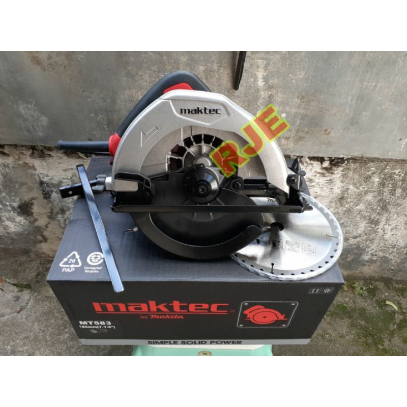 Circular saw maktec MT583 - mesin gergaji kayu tangan - mesin potong kayu