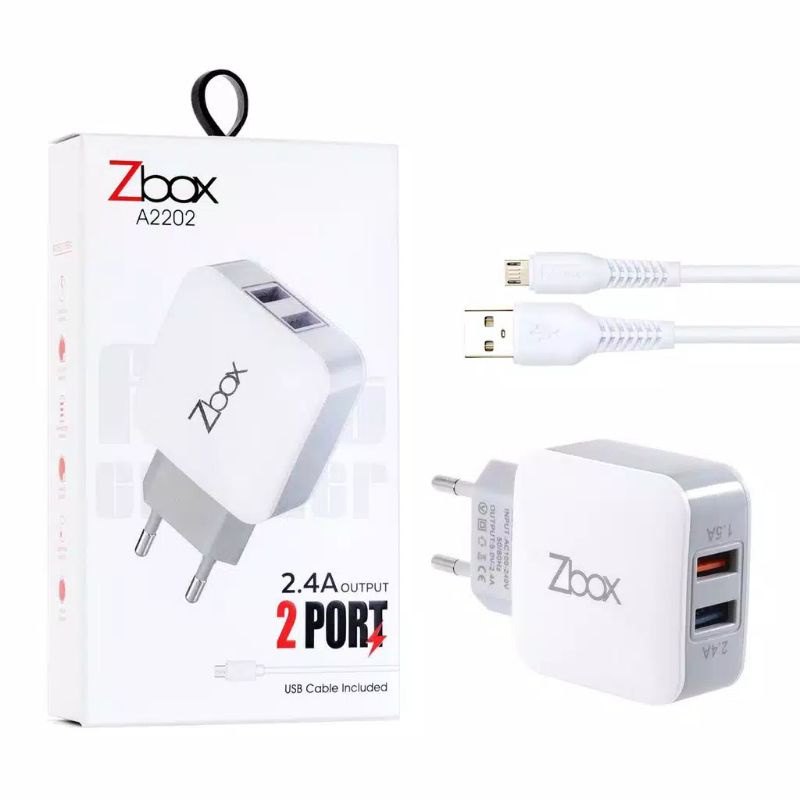 Travel Charger ZBOX A2202 2.4A Dual USB