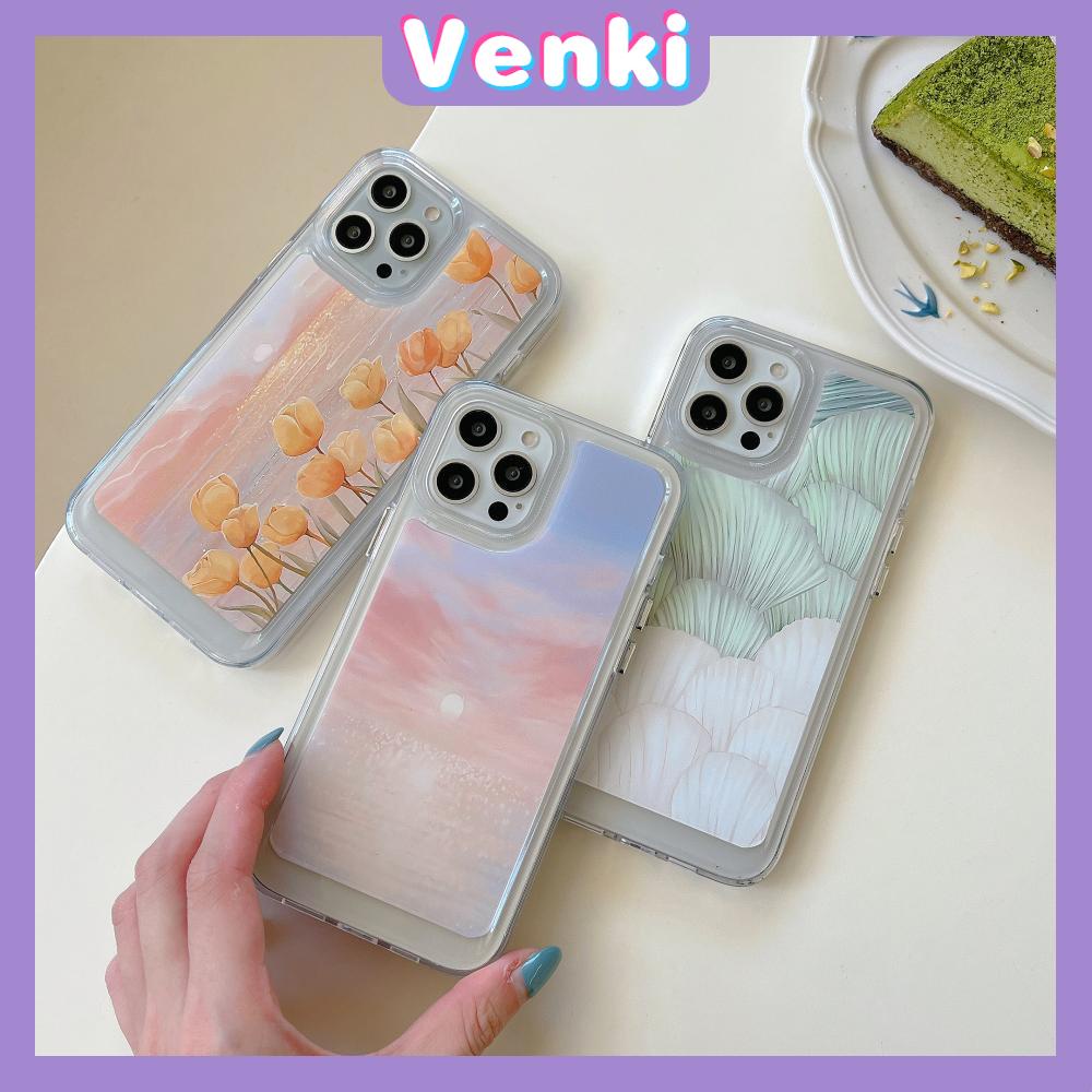 iPhone Case Silicone Soft Case Clear Case Thickened Shockproof Protection Camera Sunset Flower Compatible For iPhone 11 iPhone 13 Pro Max iPhone 12 Pro Max iPhone 7 Plus iPhone xr